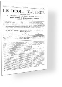 Publication officielle sur le droit d'auteur en 1890. Bibliothèque de France.